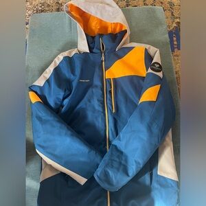 Obermeyer Men's Vibrant Blue and Yellow Ski Jacket